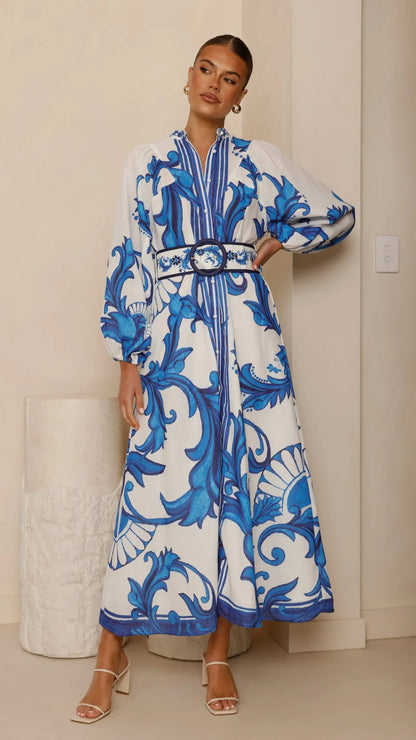 Carmal Long Sleeve Maxi Dress Paradise