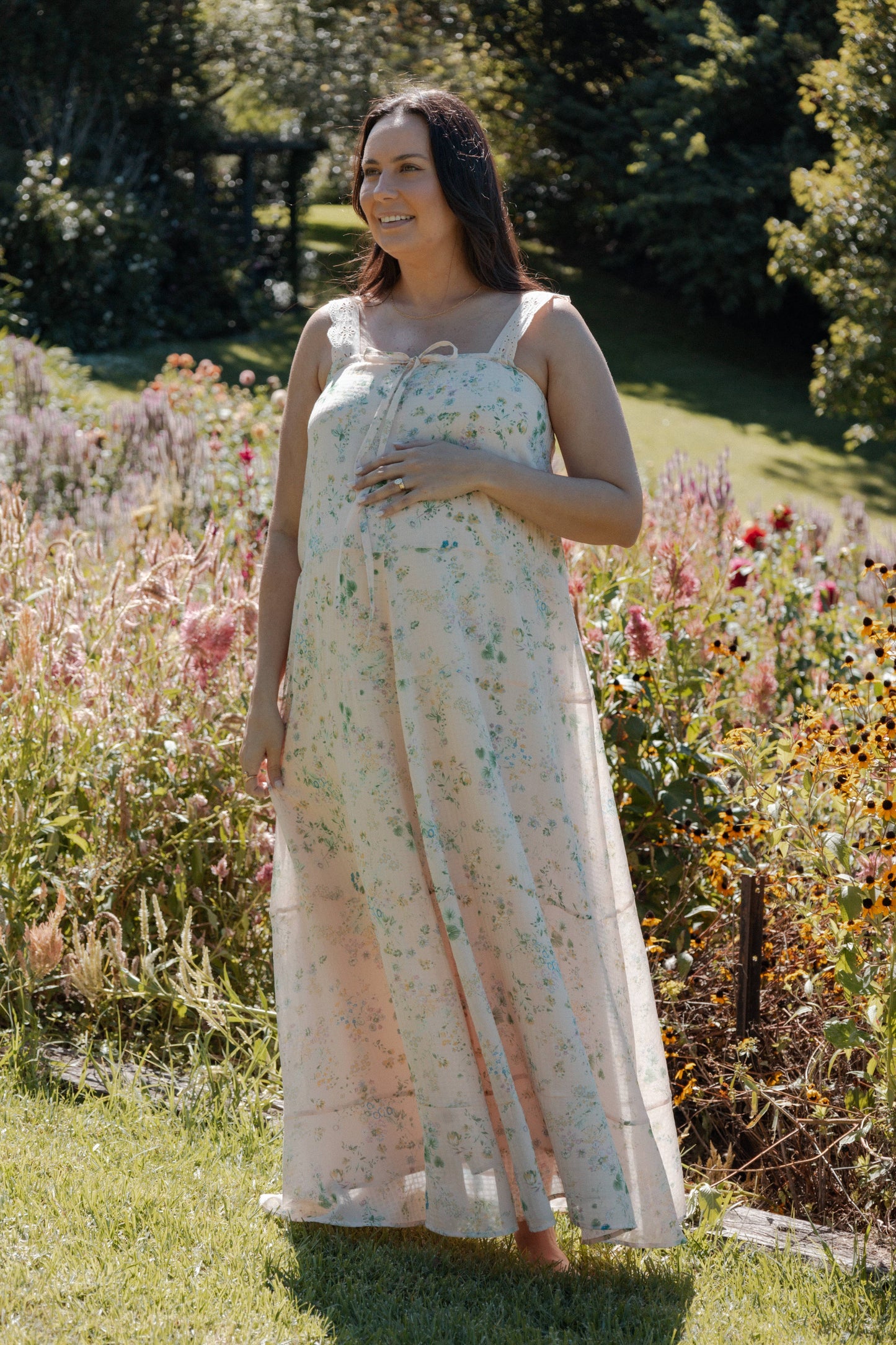 Caroline Maxi Dress Pastel Pink Floral