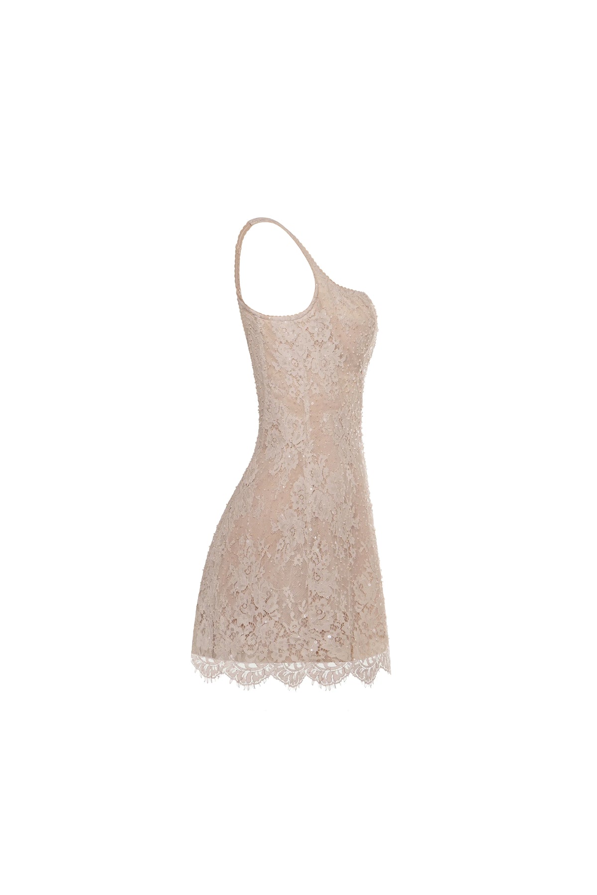 Beige corset mini dress