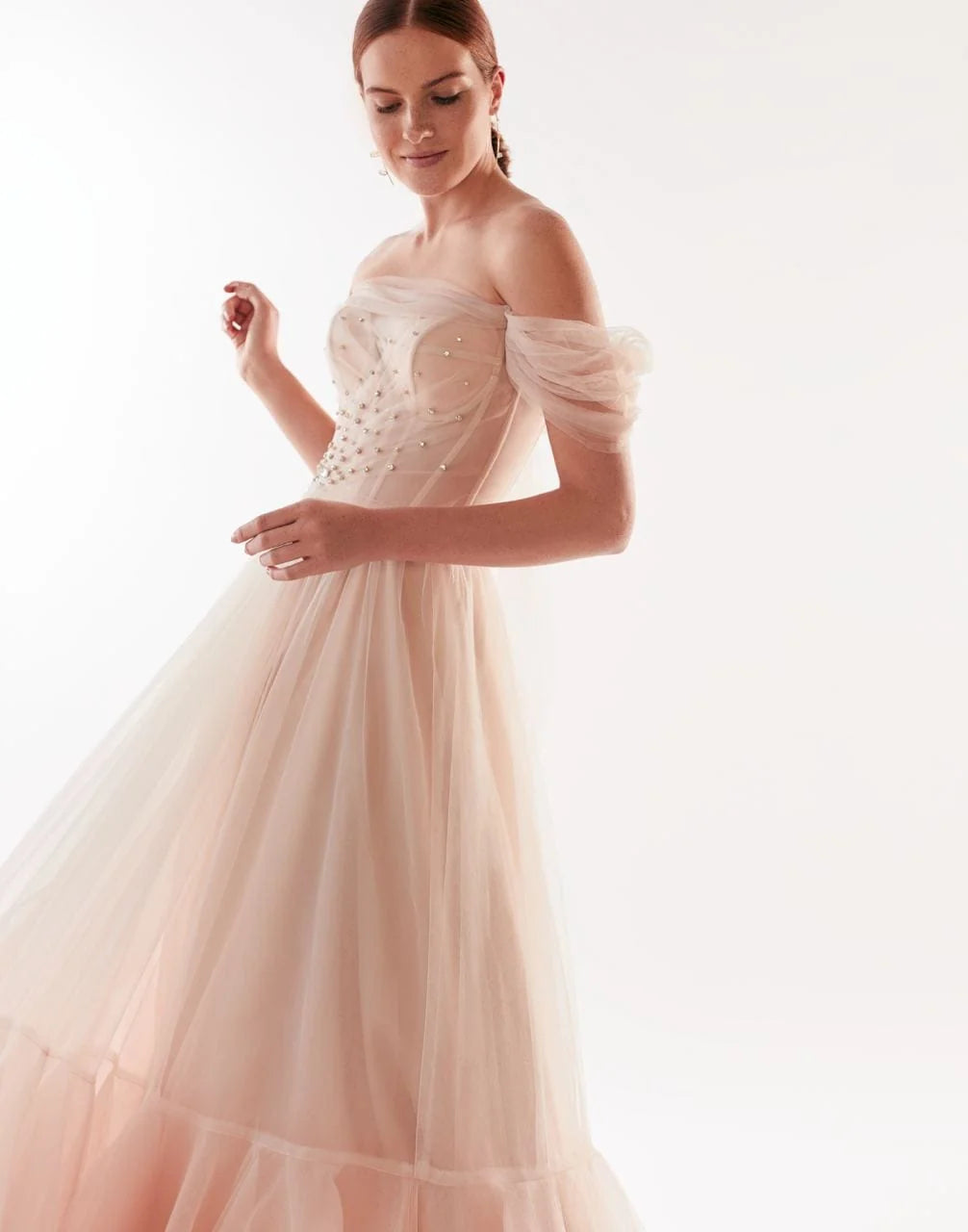 Off the Shoulder Cocktail Tulle Dress