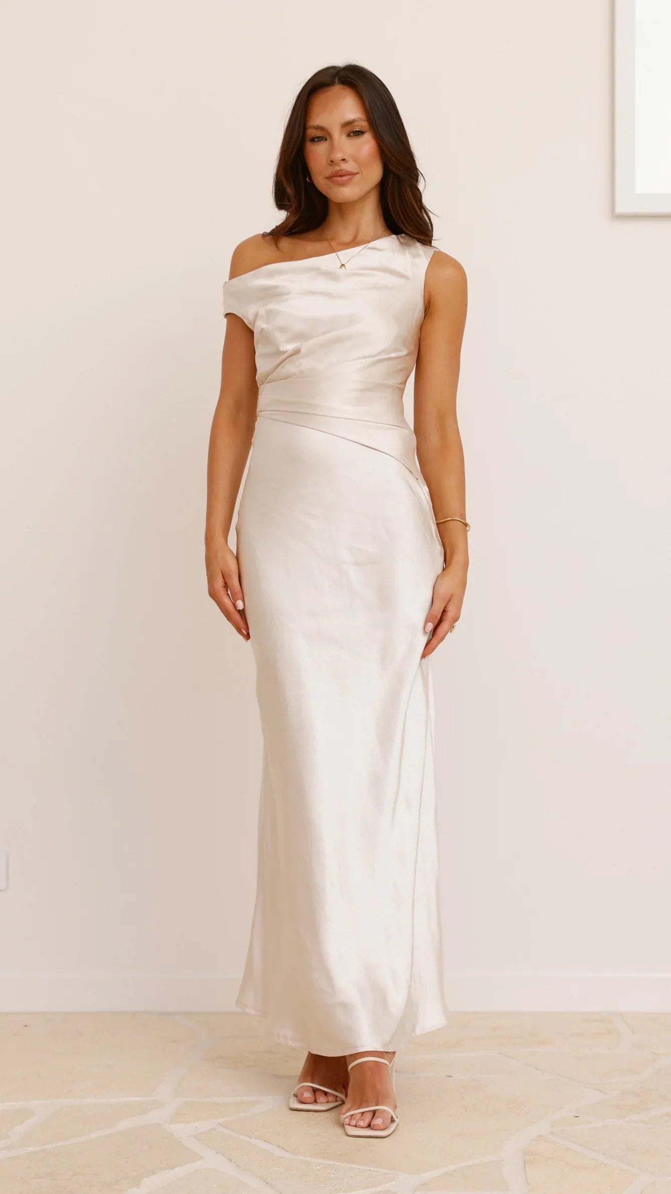 Auria Off Shoulder Maxi Dress Champagne