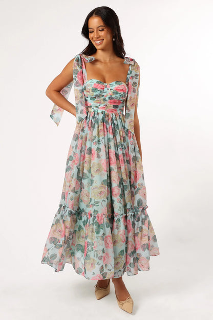 Floret Midi Dress Blue Multi