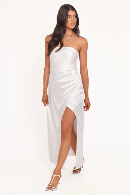 Kara Strapless Maxi Dress White