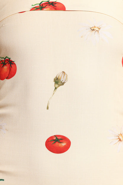 Adela Maxi Dress Tomato Print