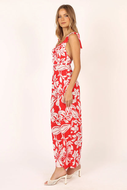 Parker Frill Jumpsuit Red