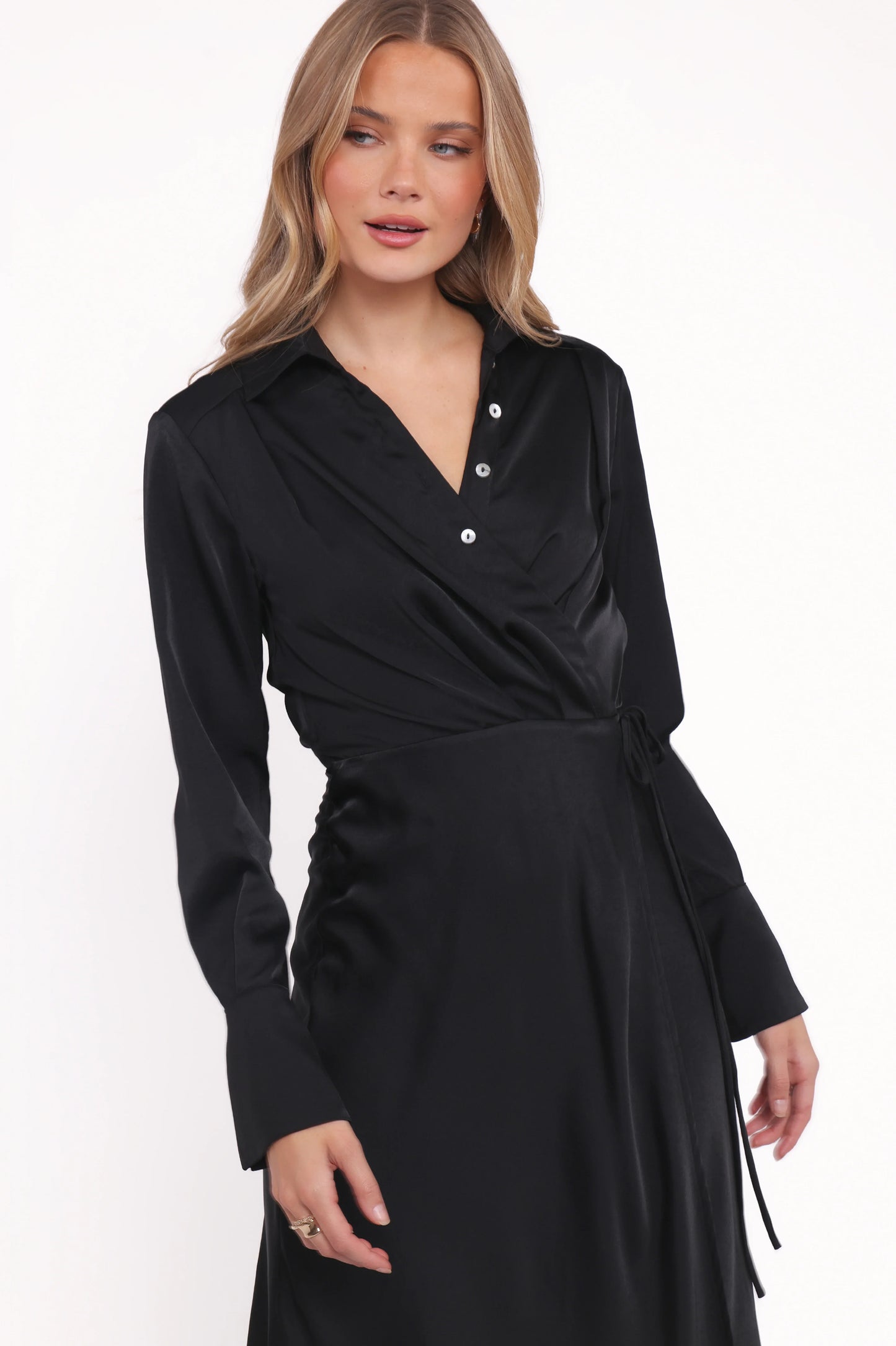 Verna Long Sleeve Maxi Dress Black