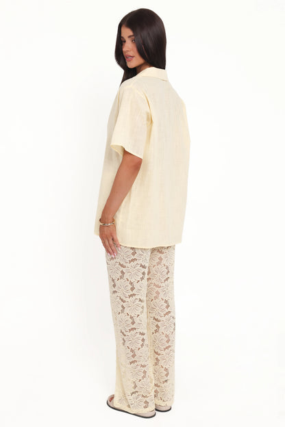 Mindy Lace Pant Set Yellow