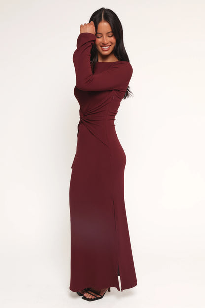 Nash Long Sleeve Dress Deep Red