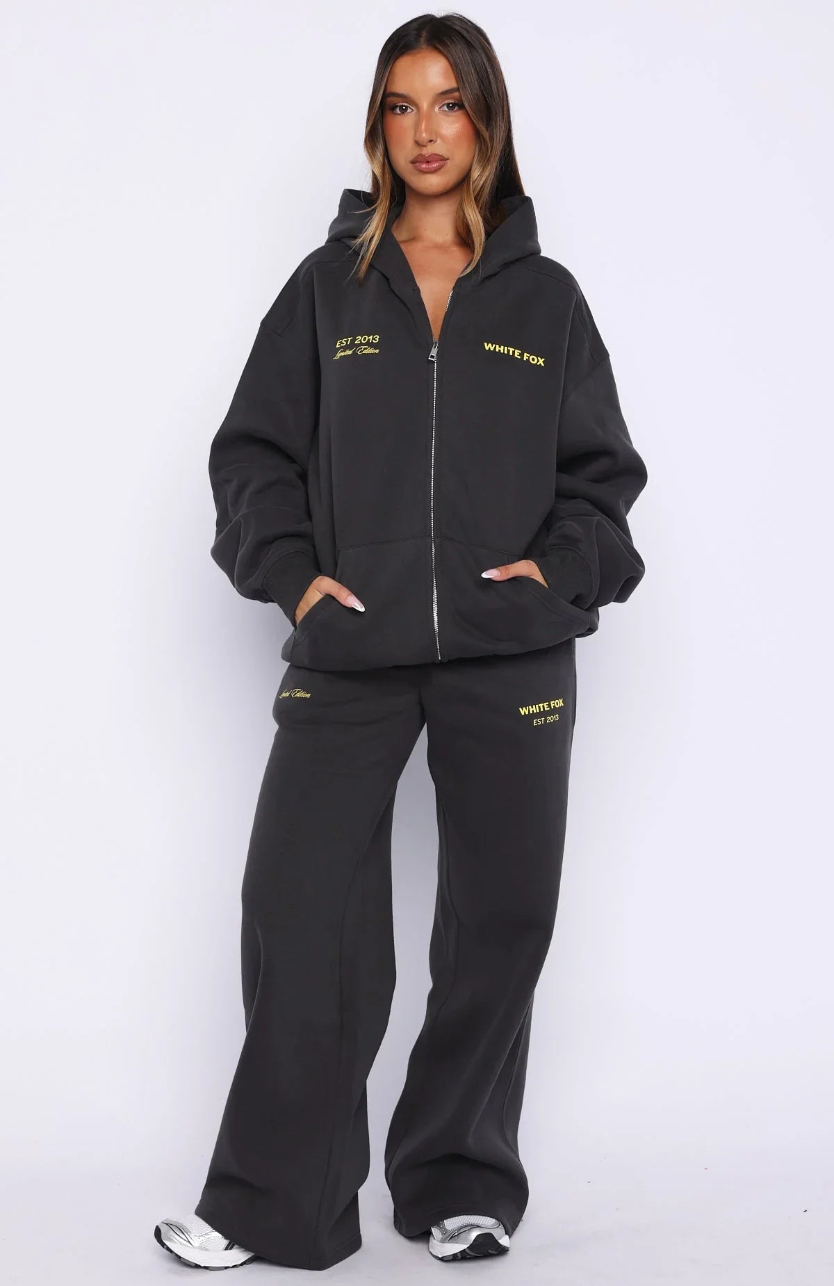 Proving Myself Wrong Wide Leg Sweatpants Charcoal