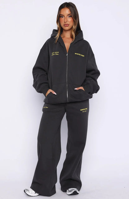 Proving Myself Wrong Wide Leg Sweatpants Charcoal
