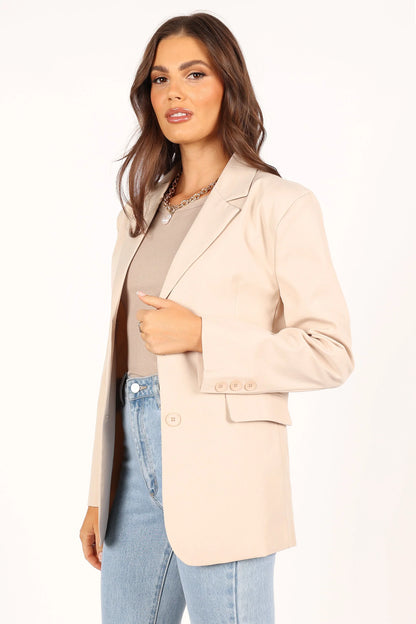 Myla Single Button Blazer Cream