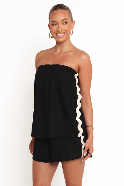 Kristia Strapless Romper Black