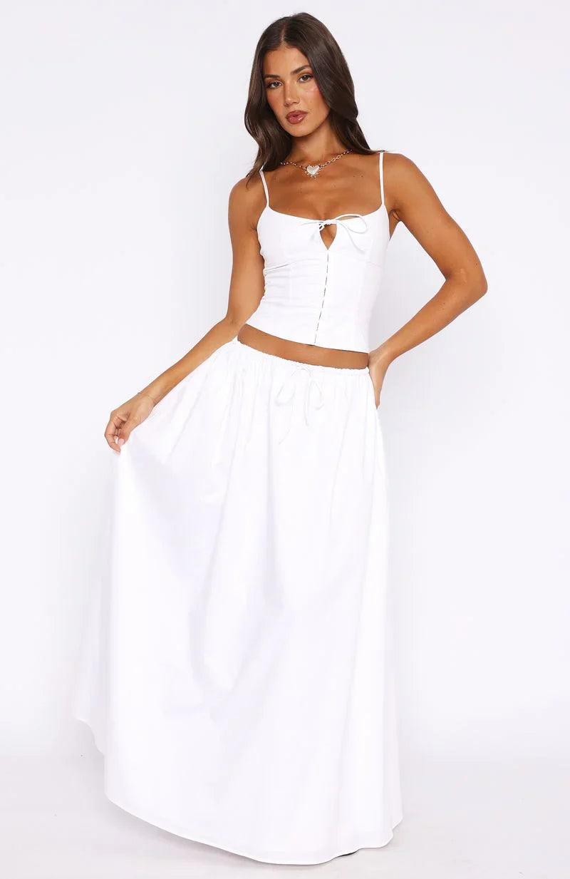 Im Too Shy Maxi Skirt White