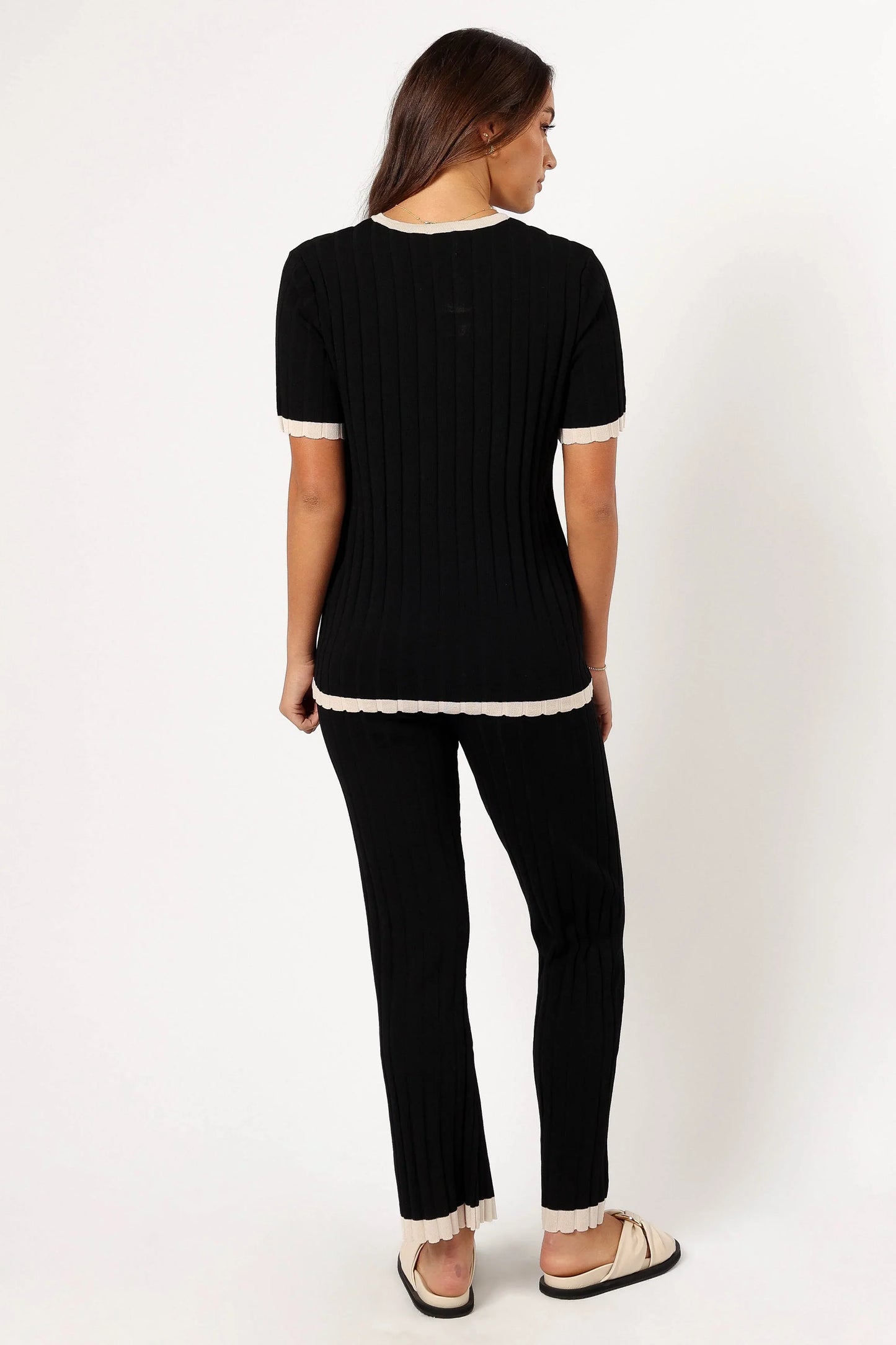 Henrie Knit Set Black Beige