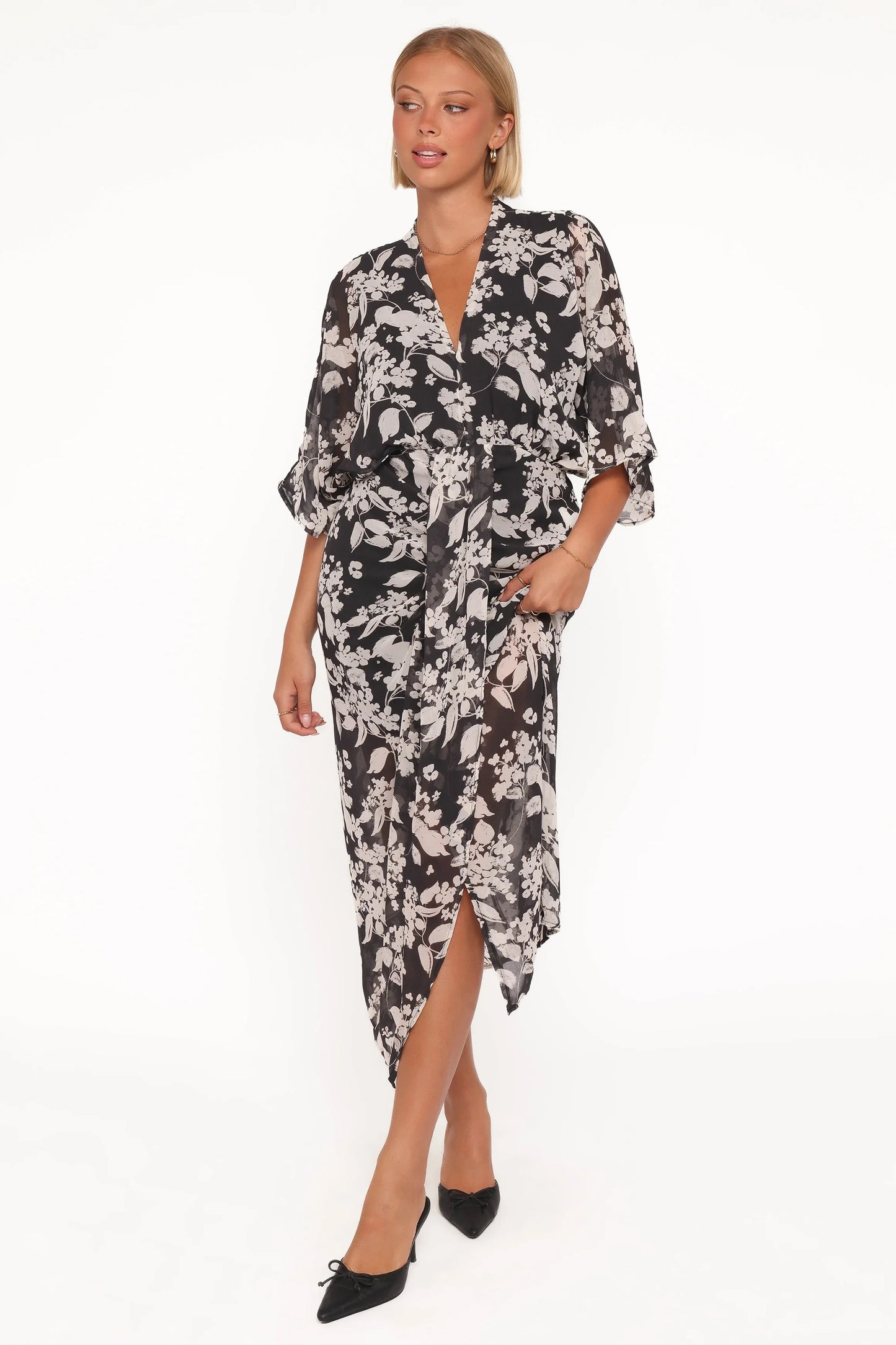 Audrina Maxi Dress Black Floral