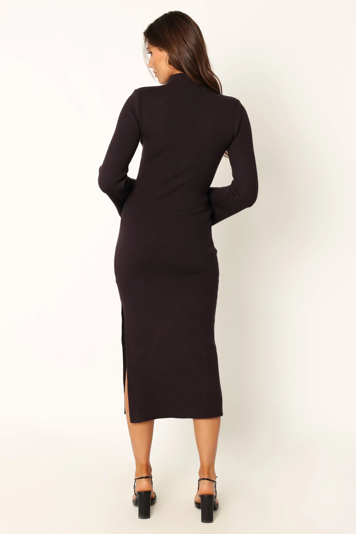 Astor Long Sleeve Midi Dress Plum