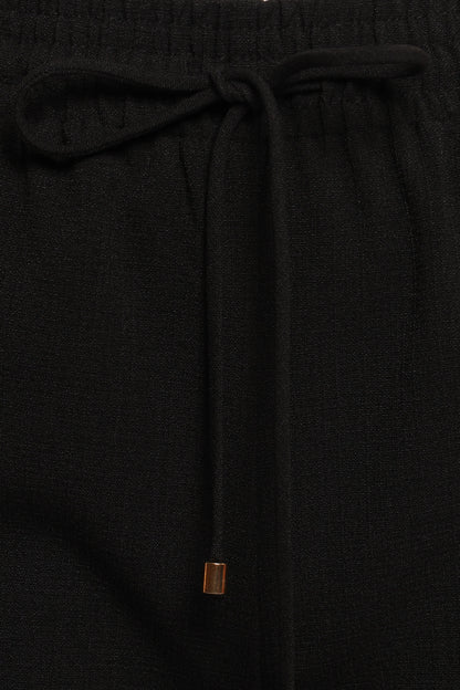 Cinch Wide Leg Crepe Pant Black