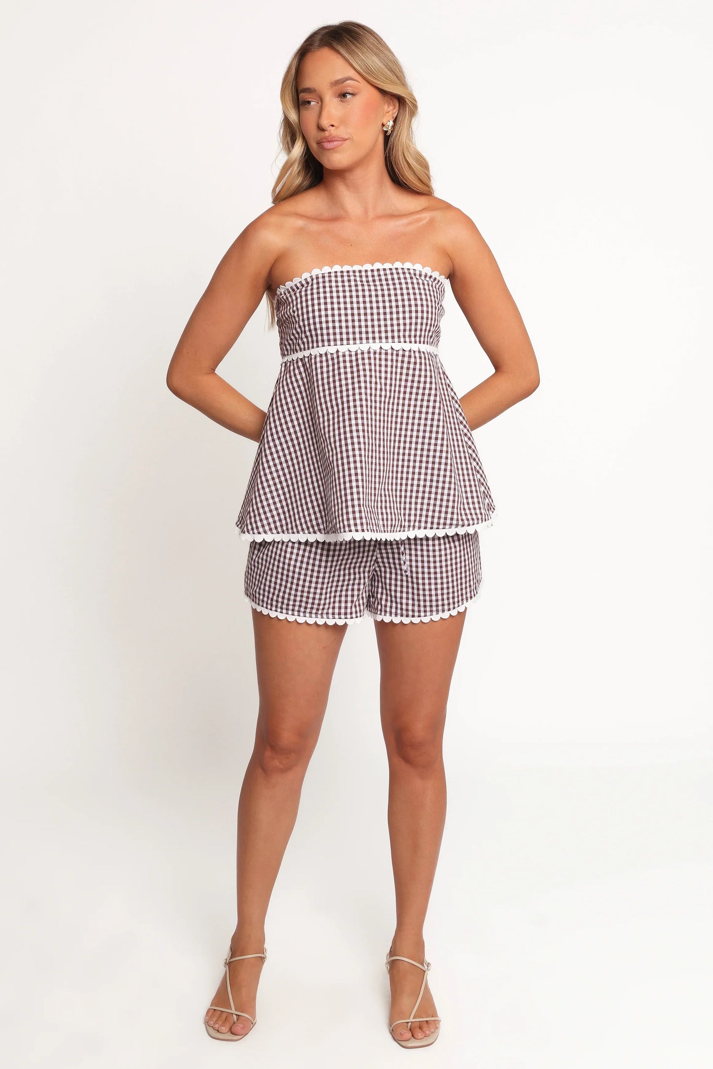 Kyle Two Piece Set Chocolate Gingham