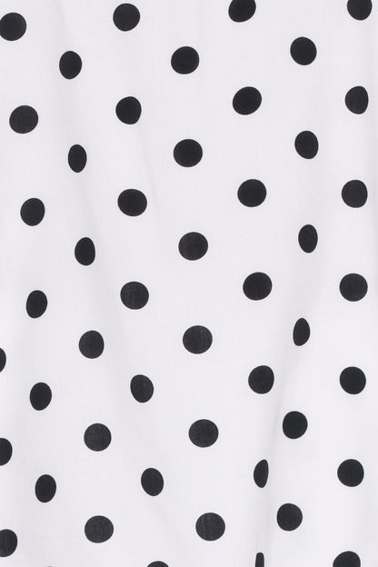 Kristy Pant Set White Black Polka Dot