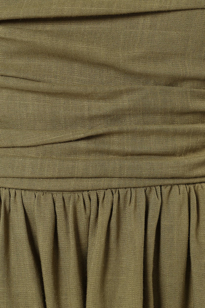 Kayt Strapless Dress Olive Green