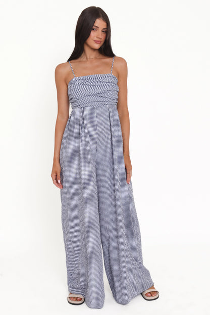 Pricilla Jumpsuit Blue Gingham