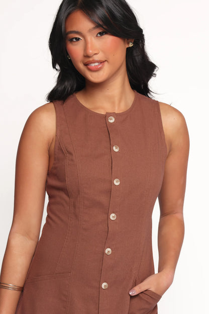 Kingsley Midi Dress Chocolate