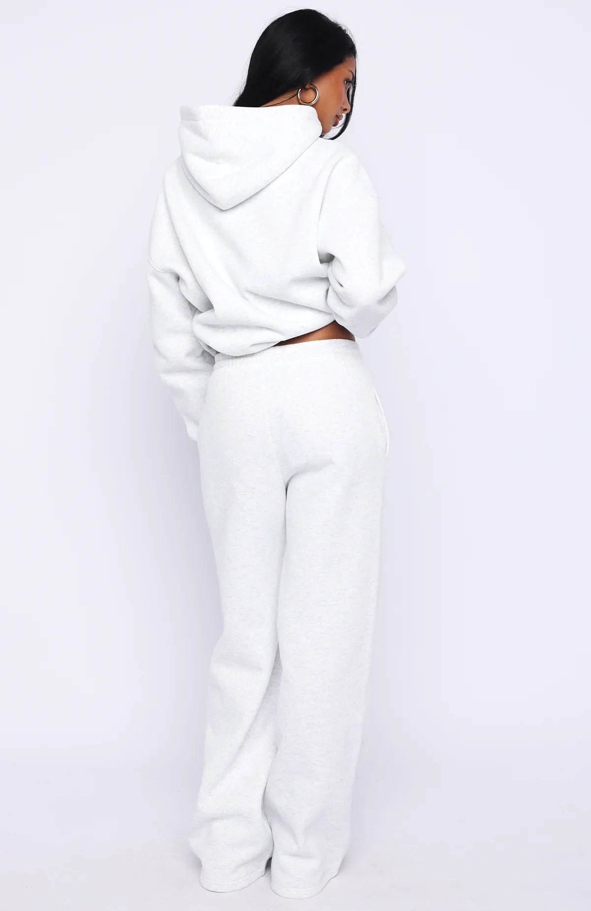 Vibe Too High Wide Leg Sweatpants Grey Marle