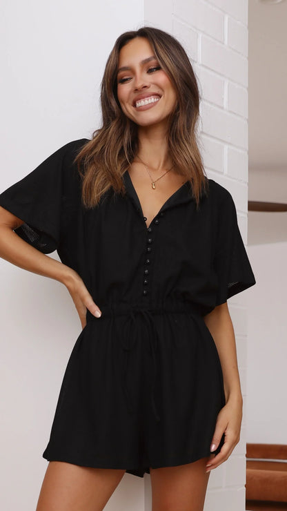 Santorini Playsuit Black