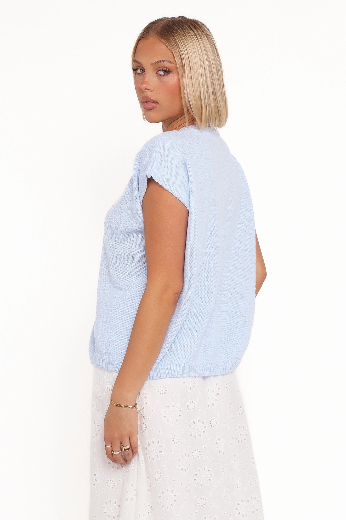 Mariana Knit Vest Pale Blue