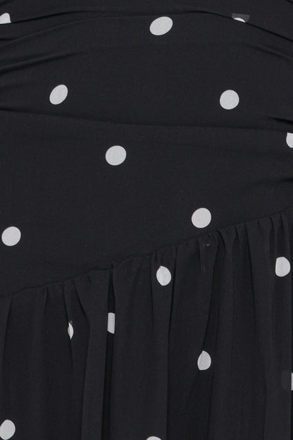 Levine Maxi Dress Black Polka Dot