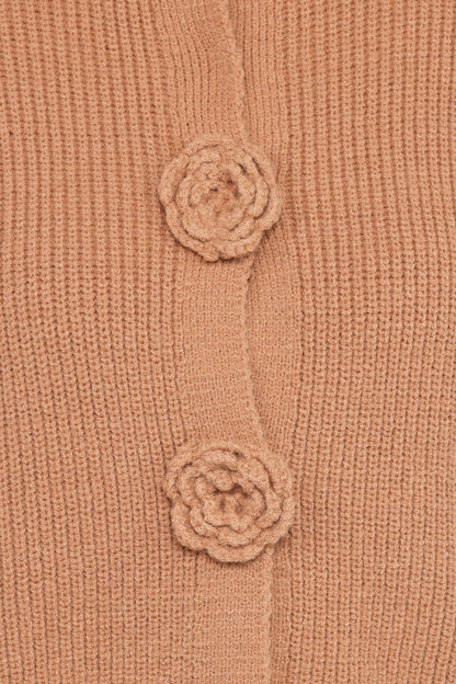 Jones Rosette Cardigan Mocha