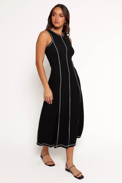 Kyrie Midi Dress Black White