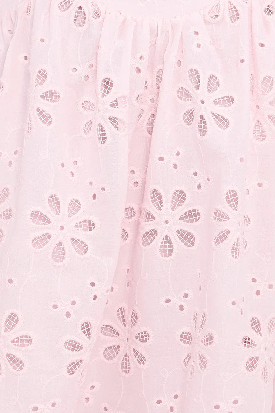 Lynne Mini Dress Pink Broderie