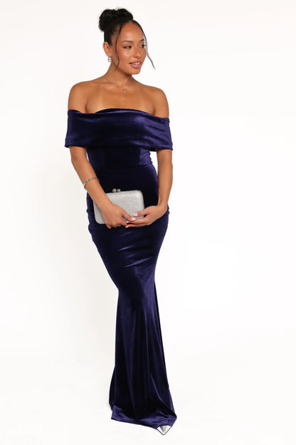 Adair Off Shoulder Maxi Dress Navy