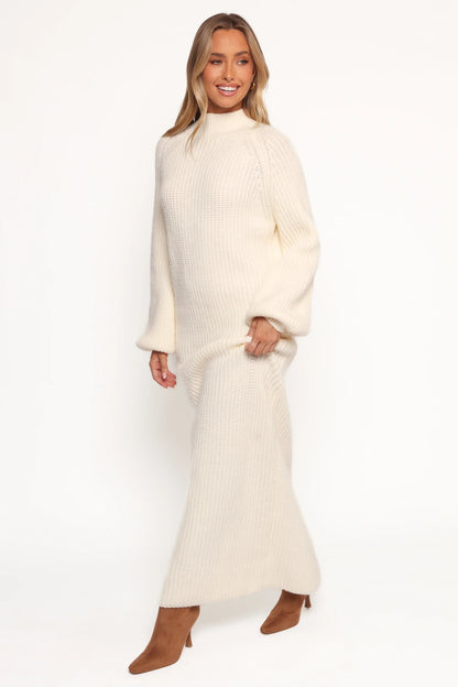 Tobin Knit Maxi Dress Cream
