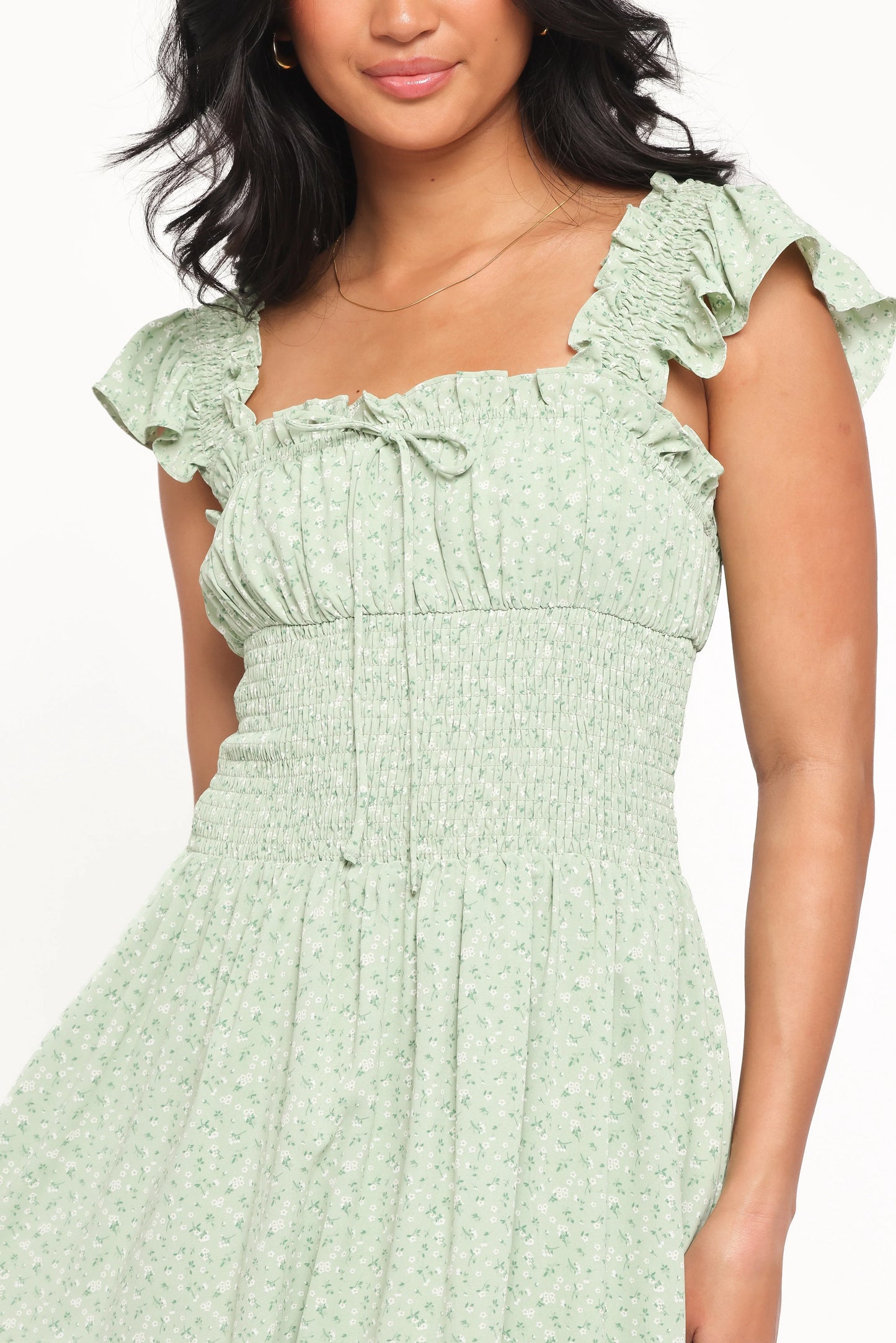 Bronte Midi Dress Green Floral