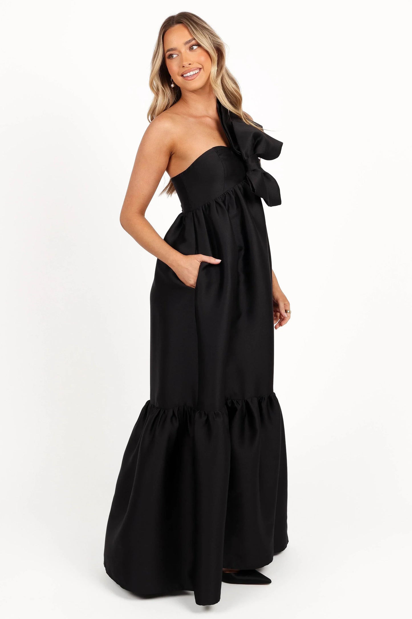 Betina Bow Front Maxi Dress Black