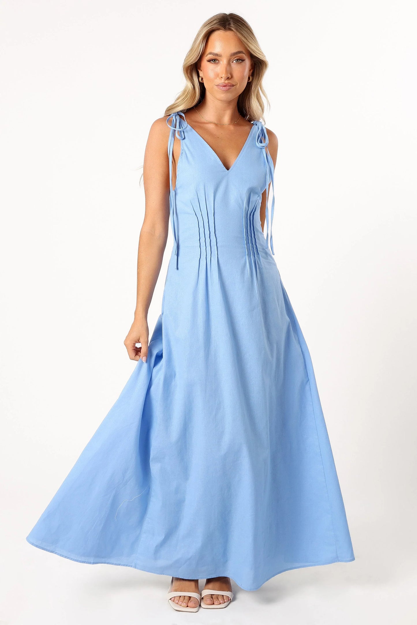 Lainey Tie Maxi Dress Blue