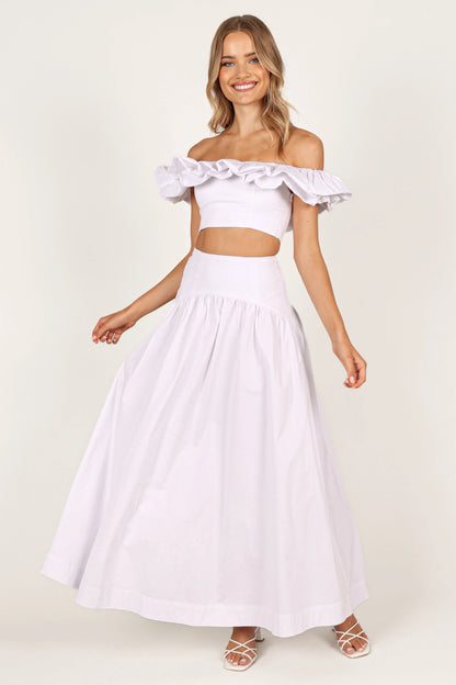 Savannah Maxi Skirt White