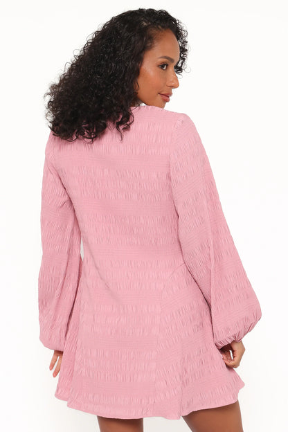 Amaya Long Sleeve Mini Dress Pink