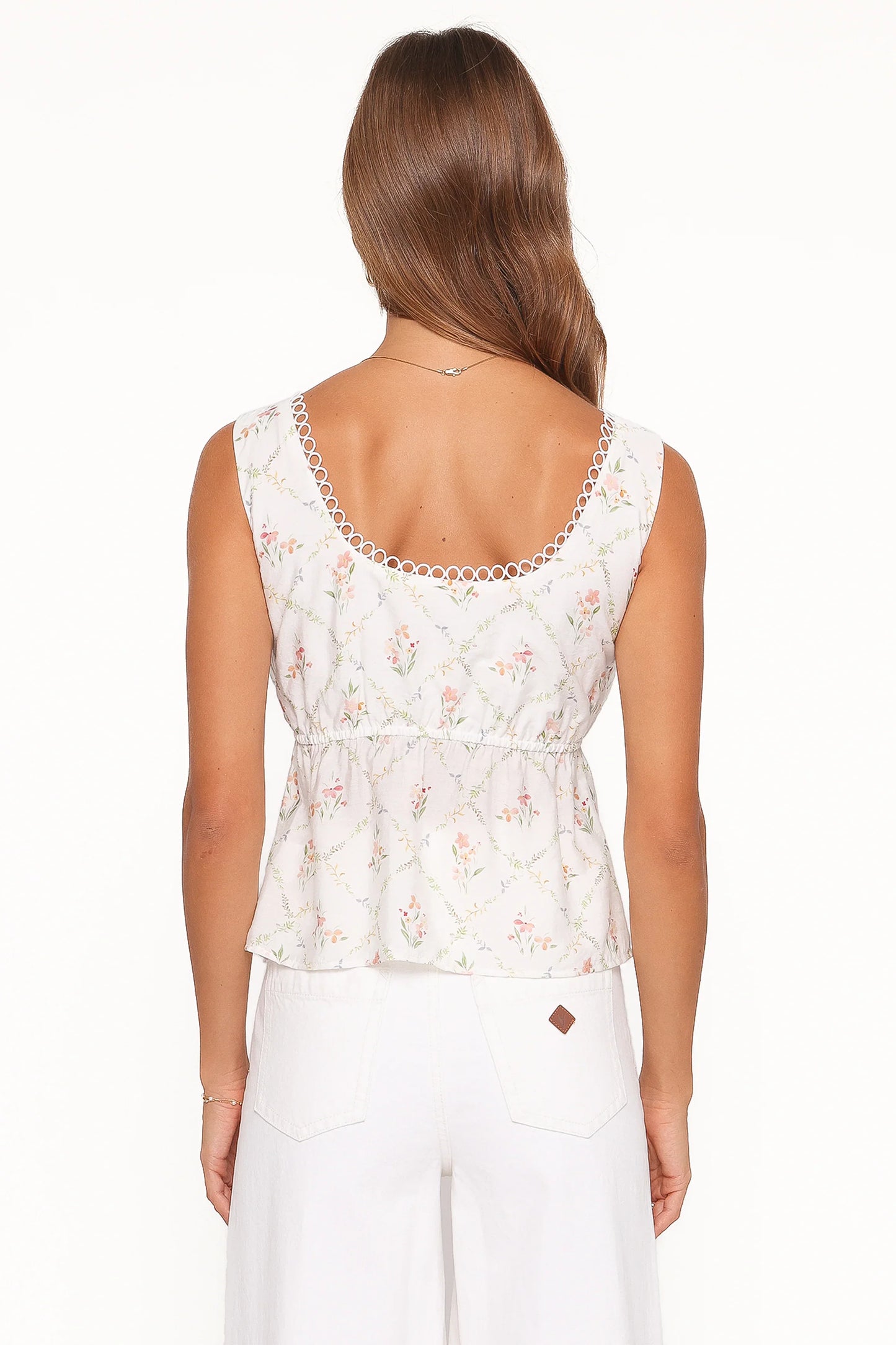 Gail Top White Vintage Floral