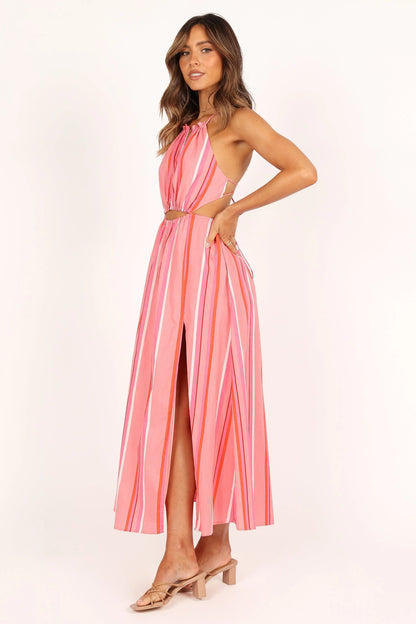 Madam Midi Dress Pink Stripe