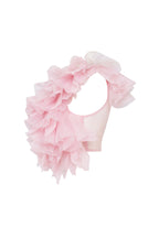Flirty ruffled one shoulder organza pink top Midnight Walk