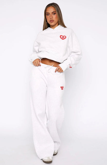 11th Street City Girl At Heart Wide Leg Sweatpants Cherry Glaze