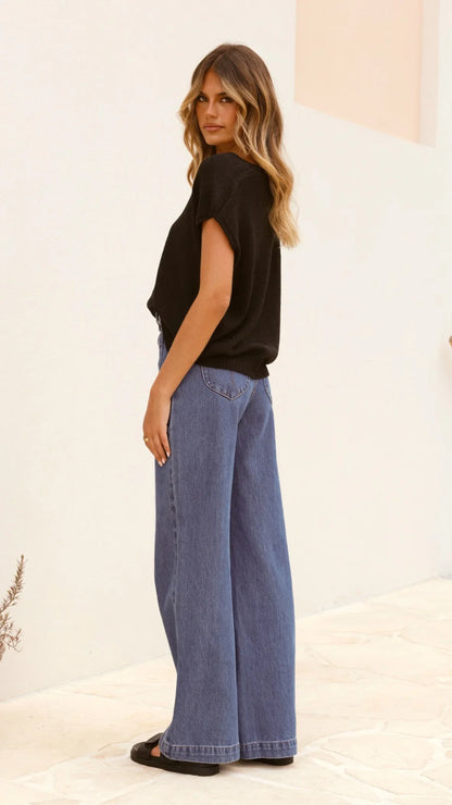 Stelaria Knit Top Black