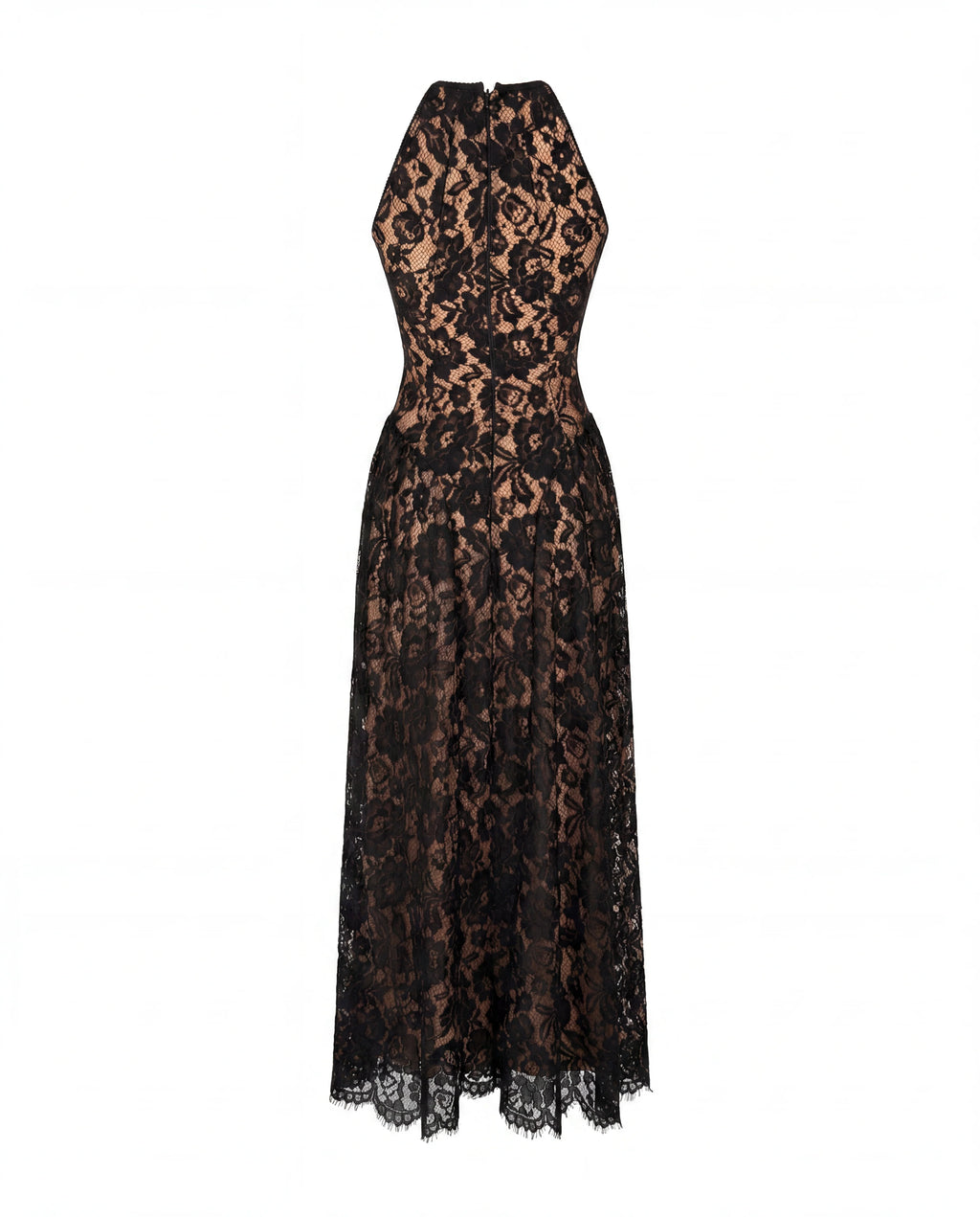 Black chantilly lace maxi dress