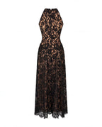 Black chantilly lace maxi dress