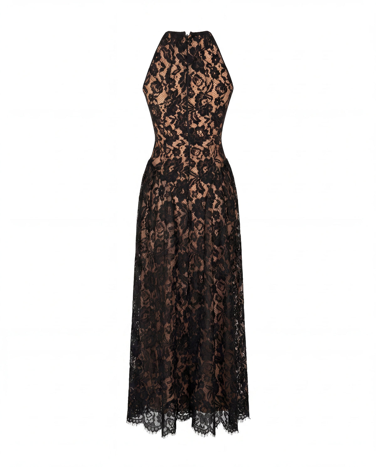 Black chantilly lace maxi dress