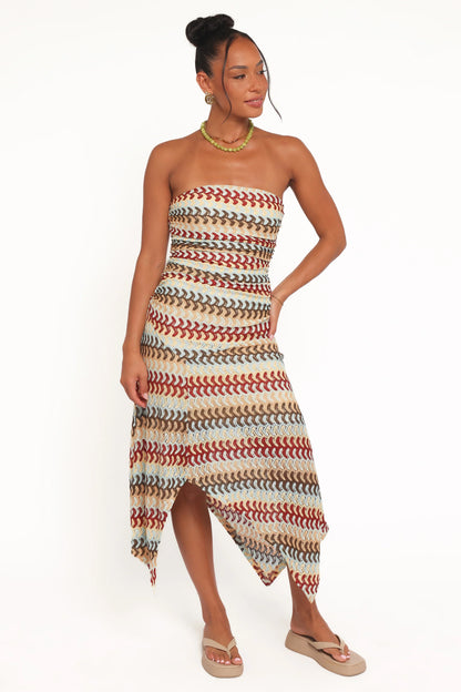 Navia Midi Dress Multi Stripe