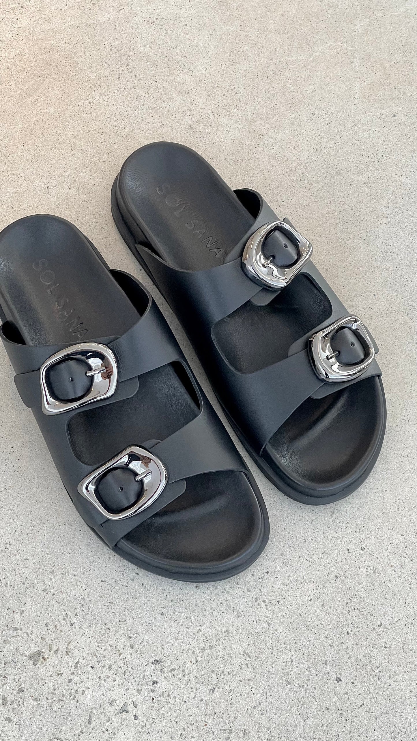 Sol Sana San Jose Footbed Black Silver